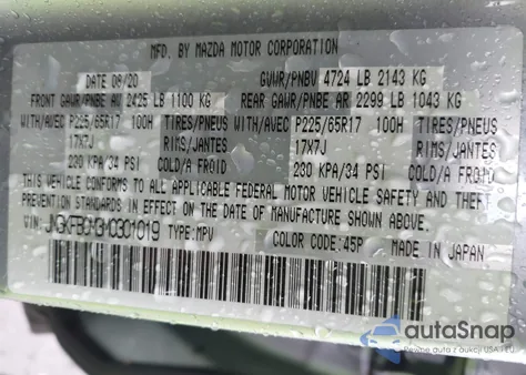 2021 Mazda Cx-5 Touring from USA, damaged, VIN JM3KFBCM3M0301019